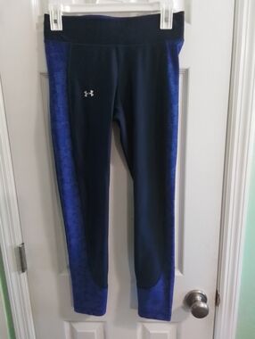 Under Armour Navy Leggings with Blue Side Panels